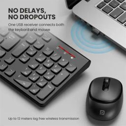 Portronics Black Wireless Keyboard & Mouse image 3