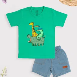 MeeMee Girls Printed T-shirt with Shorts-40