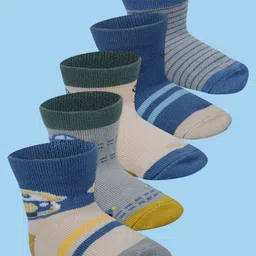 Baby Moo Kids Pack Of 5 Patterned Cotton Above Ankle Length Socks-13