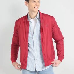 U.S. Polo Assn. Denim Co. Red Regular Fit Bomber Jacket-20