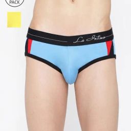La Intimo Blue & Yellow Comfort Fit Briefs - Pack Of 2-image-77