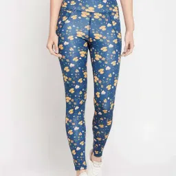 Clovia Blue Regular Fit High Rise Tights-image-61