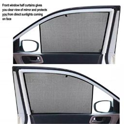 Auto Pearl Window Plug-in Half Sun Shades Z Black Compatible For Mahindra Scorpio Mhawk Type-3 (2014-2017), HalfCrtn_ScorpioMhawkType-3_2014_2017 (Set of 4) image 3