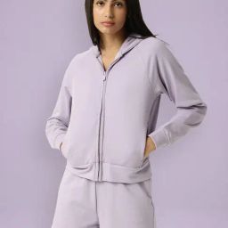 RAREISM Pink Cotton Blend Solid Long Sleeves Sweatshirt-image-96
