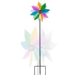 37" Double Blade Colorful Metal Wind Spinner Kinetic Wind Spinner Double Blade Wind Spinner Eye-Catching Kinetic Sculpture For Yard And Garden - RS614337" Double Blade Colorful Metal Wind Spinner Kinetic Wind Spinner Double Blade Wind Spinner Eye-Catching Kinetic Sculpture For Yard And Garden - RS6143-16