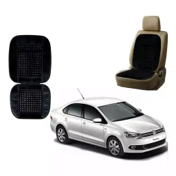 Auto Pearl Beige & Brown Velvet Car Cushion for Fiat Punto evo, BBB61-38