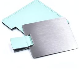 We3 Green Square Pocket Compact Metal Mirror-31