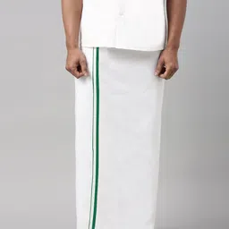 WHITE HEART Men Cotton Regular Single Layer Dhoti-picture-0