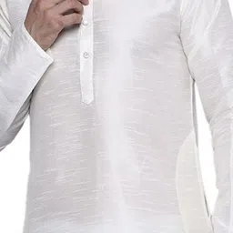 RAMESHWARAM FABRICS Men Solid Kurta with Dhoti Pant & Dupatta image 5