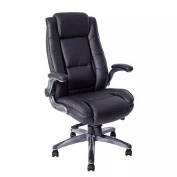 Caddy High Back Revolving office and Home Chair Black PU Leatherette CD111-picture-11
