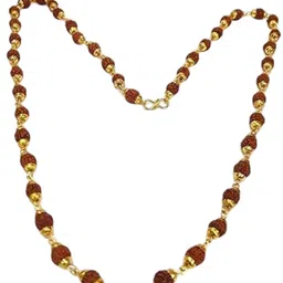 APNA KANHA Gold-Plated Rudraksha Mala Statement Necklace-image-80