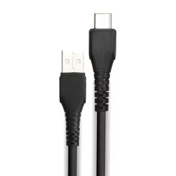 Zebronics 2.4A Black USB to Type-C Cable 1 m, Zeb-TU240C-1
