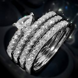 Peora Silver-Plated CZ Studded Finger Ring-image-39