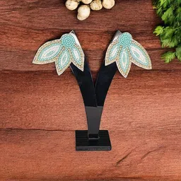 PRIAANSHA CREATIONS Contemporary leaf beaded Earrings-picture-42