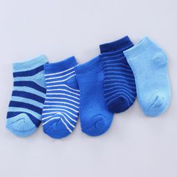 Honeyhap Premium Bamboo Nylon Spandex Ankle Length Socks Pack of 5 - Blue-image-99