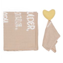 Mi Arcus Showering Love Muslin Soothing Blanket with Cuddle Cloth Set - Brown-20