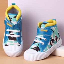 Cute Walk by Babyhug Casual Shoes with Velcro Closure Camo Print - Blue-image-44
