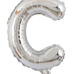 Bubble Trouble English Alphabet Letters Foil Letter Balloons for Party Decoration Letter C- Silver-image-52