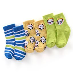 Cute Walk by Babyhug Anti Bacterial Ankle Length Socks Striped Pack Of 3 - Multicolour-picture-8