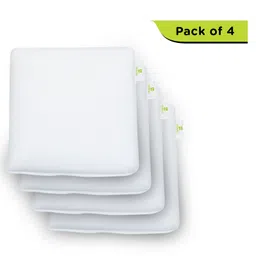 Cushows Memory Foam Decorative Square Cushion For Sofa, Chair, Bed, Couch & Car PACK OF 4 - White-picture-29
