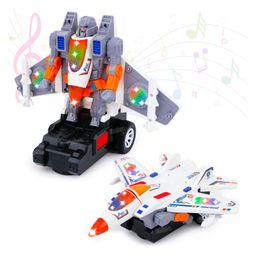Fiddlerz Musical Army Fighter Jet Aircraft Robot Toy 2 in 1 Deform with 3D Light & Sound Bump N Go Action-9