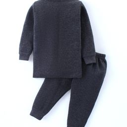 Bodycare Cotton  Full Sleeves  Antibacterial Ineer Wear Thermal Set Solid Colour - Charcoal-image-11