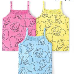 Babyoye 100% Cotton Knit Sleeveless Slips Dumbo Graphics Pack of 3 - Multicolour-image-83