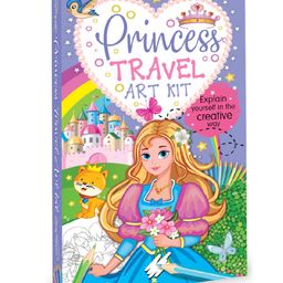 Hello Friend Books Travel Art Kit: Princess - Art Kit with 2 Colouring Pads and 12 Colour Pencils for Kids on the Go-21