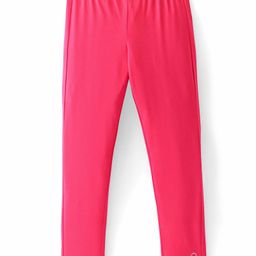 UCB Cotton Knit Full Length Solid Leggings - Pink-image-97
