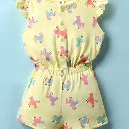 ToffyHouse Single Jersey Frill Sleeves Jumpsuit with Unicorn Print - Yellow-picture-25