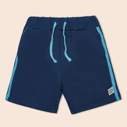 Nino Togs Cotton Looper Knit Side Taped Shorts - Navy Blue-picture-38