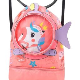 New Pinch Swimming Bag with Unicorn Print Pink| Wet Dry Separation| Transparent Pouch| Adjustable Strap| Ideal for Swimming Pool and Beach-65
