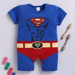 Moms Love Infant Boys Superman Printed Pure Cotton Romper-29