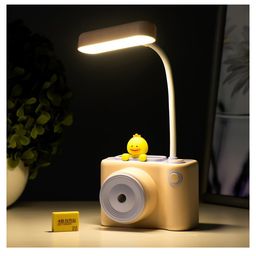 Sanjary Table Lamp camera Design Desk Lamp 2 in 1 Study Desk LED Lamp Rechargeable Desk Lamp with Sharpener Study Desk Light for Study colour may vary image 3