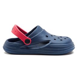 Beanz Perforated Clogs - Navy & Red image 4