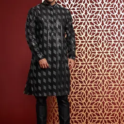 MANQ Men Thread Work Georgette Kurta image 1