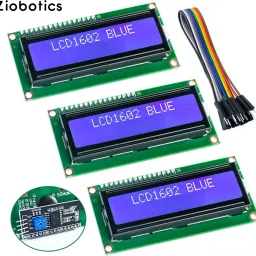 ziobotics 1602 (16x2) LCD Display Module with I2C/IIC Interface - Blue Backlight Electronic Components Electronic Hobby Kit image 2