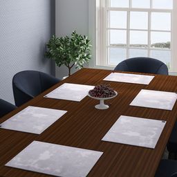 ROMEE Grey Set of 6 Printed Table Mats image 1