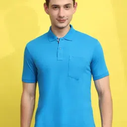 Cloak & Decker by Monte Carlo Blue Regular Fit Polo T-Shirt-image-31