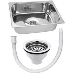 Elegant Casa 18x16 inch Chrome Stainless Steel Heavy Duty Single Bowl Kitchen Sink-16