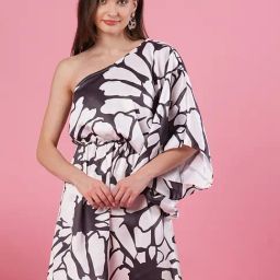 Globus Black & White Printed A Line Dress-28