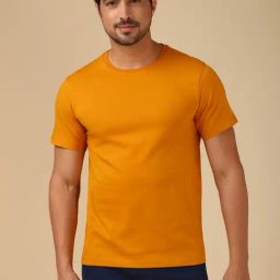 Van Heusen Orange Regular Fit T-Shirt-image-52