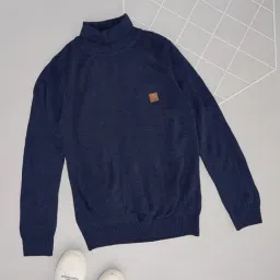 Pantaloons Junior Boys Navy Acrylic Textured Sweater-image-76