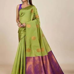 SHANVIKA Green Woven Design Saree with Unstitched Blouse-picture-45