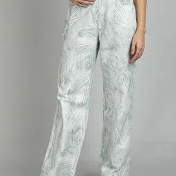 Kotty Women Abstract Printed Straight Fit High-Rise Trousers-image-43