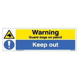 SUNSIGNS  Warning Guard Dogs On Patrol, Keep Out Signages Size 450x150 mm HP Print + Vinyl, SN0155-image-4