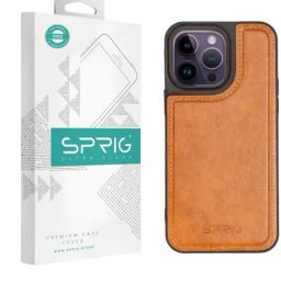 Sprig Glossy Leather Back Cover for APPLE iPhone 14 Pro Max (Brown)-image-99