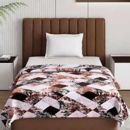 Monte Carlo Fuzzy Brown Polyester Printed 240 GSM Single Blanket image 3