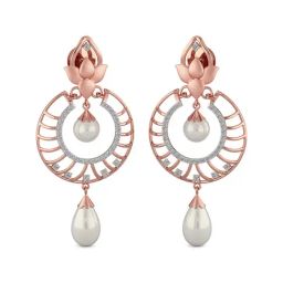 Joyalukkas 18k Rose Gold & Diamond Dangler Earrings-image-87