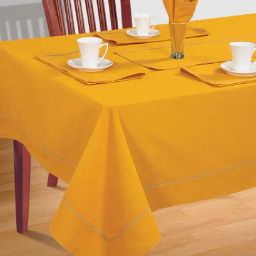 Swayam Yellow 8 Seater Cotton 200 TC Table Cloth - Set of 1-image-4